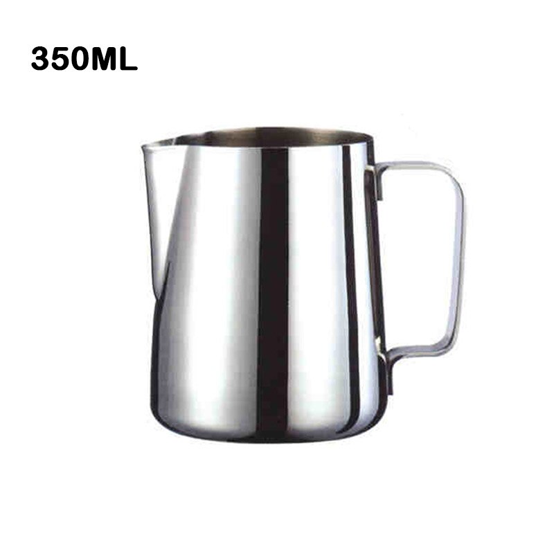 350/600ml roestvrijstalen koffie-opschuimkannen met trekbloemcilinder, cappuccino-melkkannetje, espressokopjes, kunstmelkkannetje: 350ml