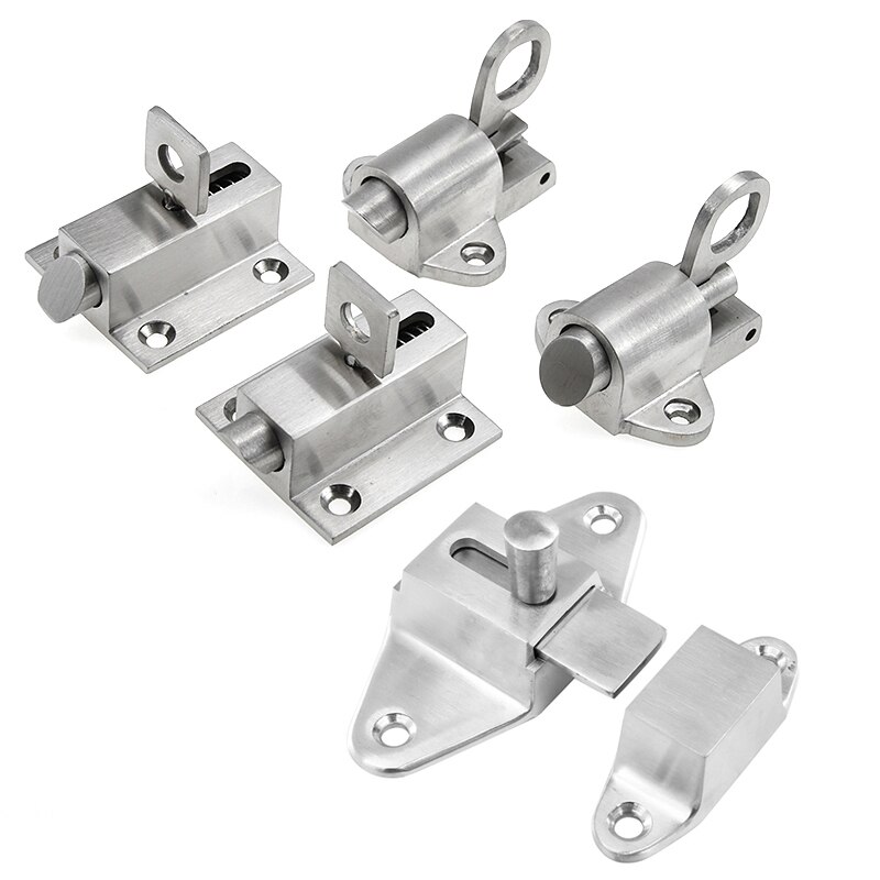 Stainless Steel Spring Door Bolt Wooden Plastic Steel Window Lock Buckle Furniture Cabinet Latch DIY Household Hardware Part