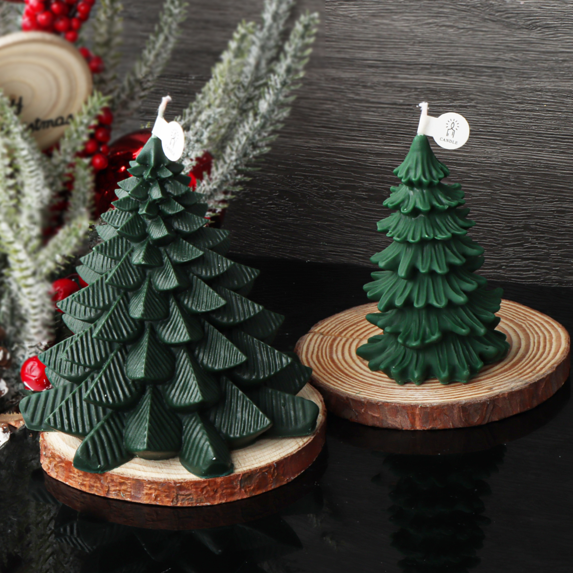 Stampo per candele per albero di Natale Candela di pino fai-da-te Stampo per gesso Stampo in resina di cemento Colata 3D Artigianato per albero di Natale Strumenti per la decorazione della casa