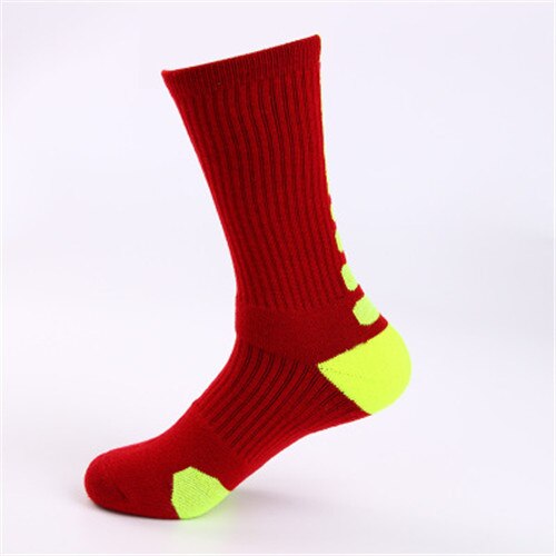 UGUPGRAD UG Men Outdoor Basketball Socks Men Cycling Socks Thicker Non-slip Compression Socks Football Socks calcetines ciclismo: redyellow