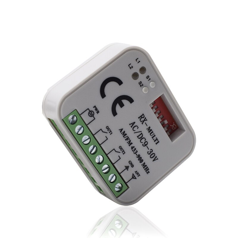 Garage Door Gate Remote Control Switch Rolling Code 300-868mhz 433mhz 315 390 868 MHz 2-channel AC DC 9-30V Receiver