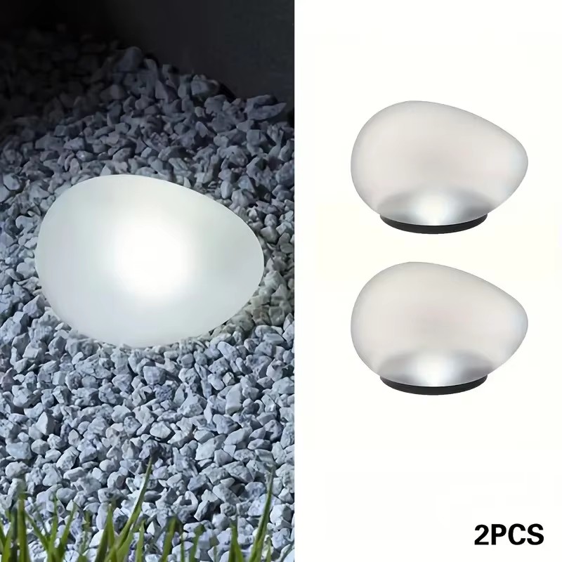 Solar-Dekorationslampe, mattierte Bodenlampe, wasserdicht, tragbar, energiesparend, Laterne, Kieselstein-Rasenleuchte, Gartenlampe für Zuhause: RGB