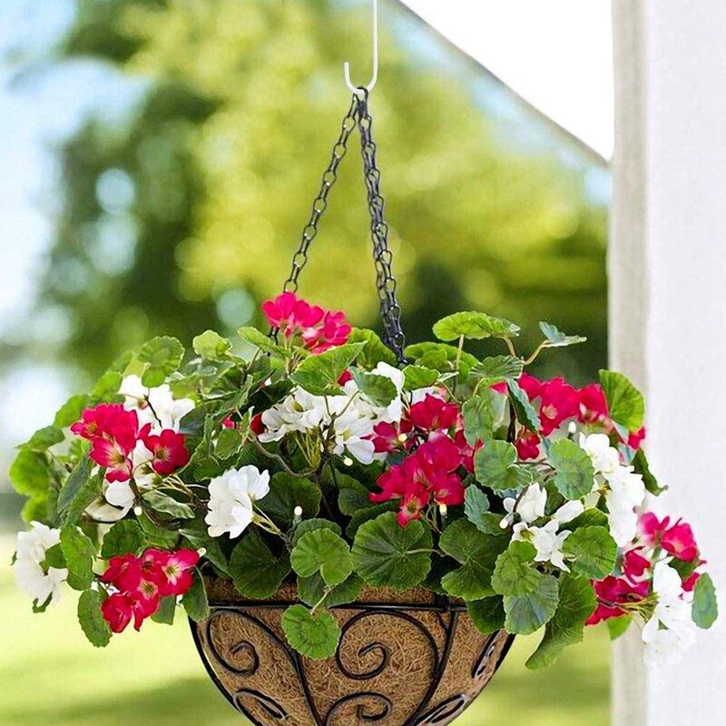 8 pakkehegn kroge, terrasse hvid metal hegn bøjle, bruges til at hænge planter, blomstertrug, fuglefoderautomater, lys