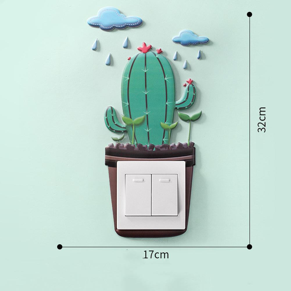 Animal Cover Cartoon Bedroom Decor 3D Wall PU leather On-off Switch Stickers Luminous Light Switch Outlet Wall Sticker: Wall Sticker 1