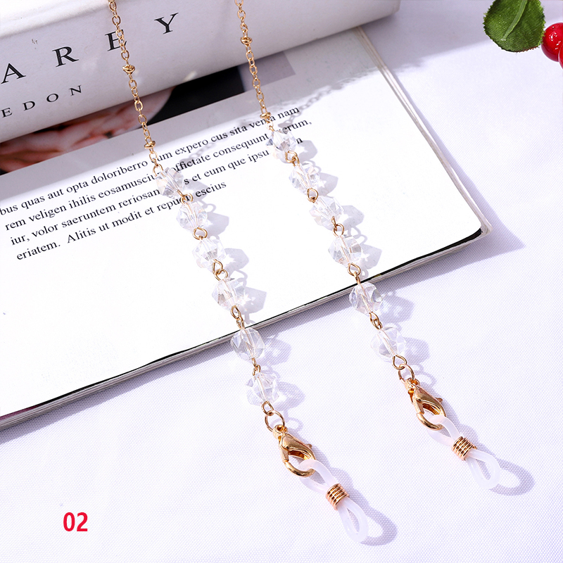 Catene per occhiali con perline di cristallo della boemia cordino maschera per il viso supporto per catena corda per occhiali occhiali da sole cordino per collo regalo per donna: 2