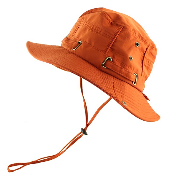 Light Sun Hat for Women Men Bucket Summer Fishing Boonie UV Protection Bob Solid Color Outdoor Beach Cap Packable Mesh Quick Dry: Orange