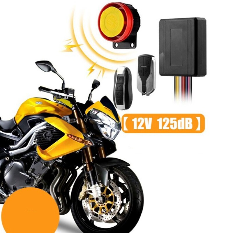12V Universal Motorcycle Alarm System Scooter Anti-theft Security Alarm System Remote Control Key Fob Anti-theft