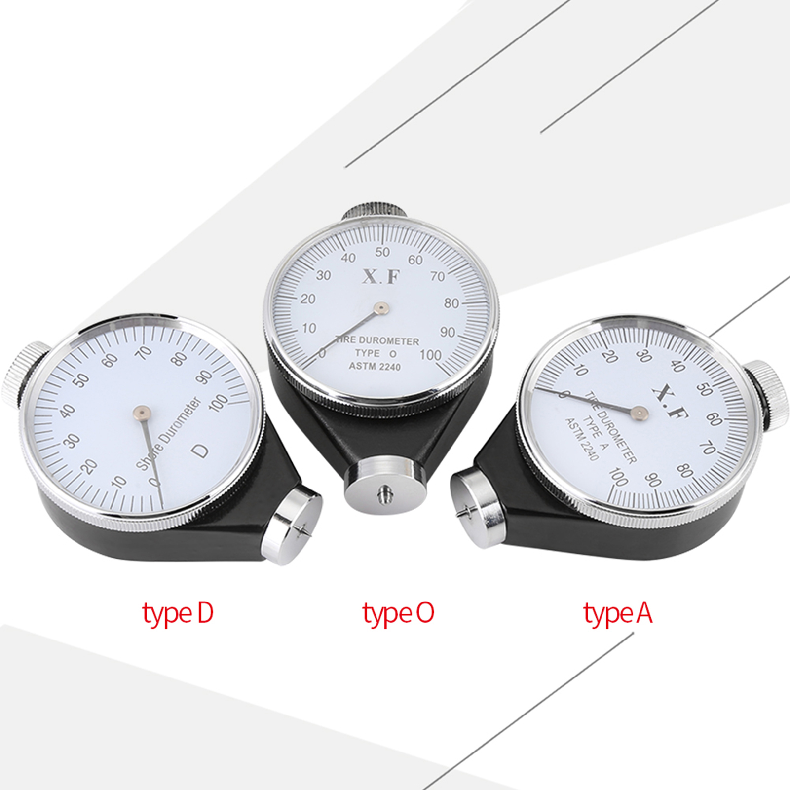 Durometer Meter Tire Durometer Shore Type A/O/D Rubber Tire Durometer Hardness Tester Meter 0‑100 Degrees Shore Tire Durometer