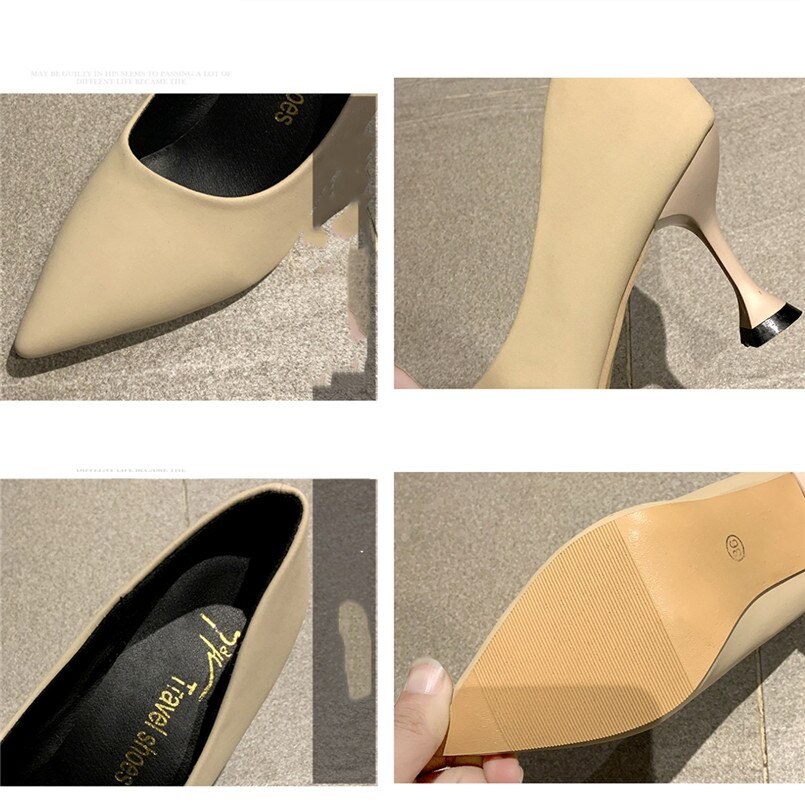 Cresfimix dame klassiske højhælede kontorsko kvinder sød søde behagelige højhælede sko & pumps sapato feminino  a9019
