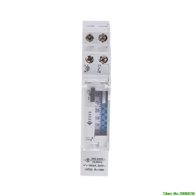 Mechanical 24 Hours Programmable Din Rail Timer Switch Relay 110-240V 16A
