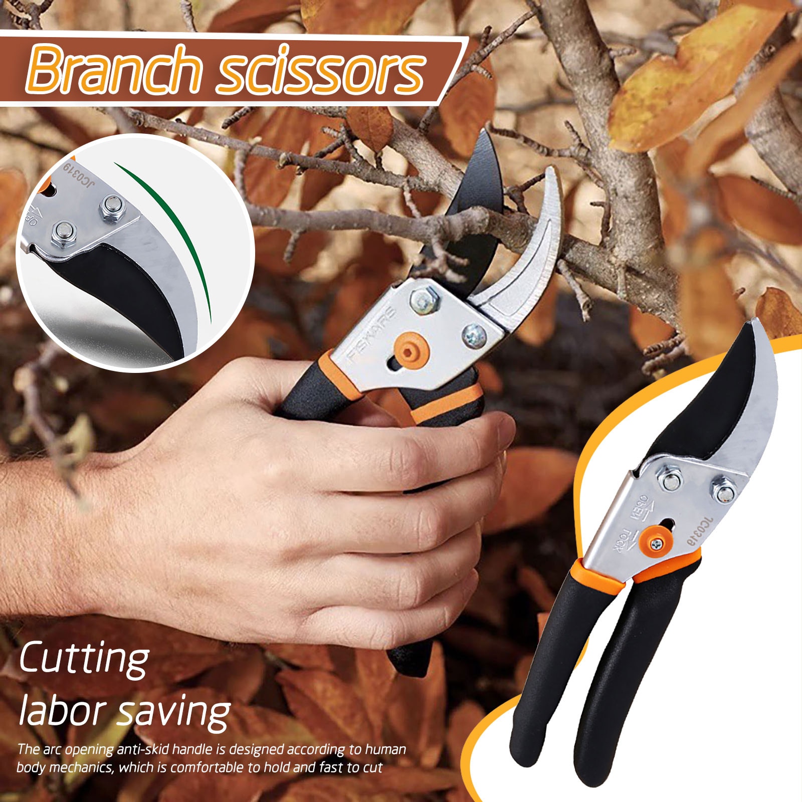 Sécateur de jardinage pour garniture de plantes, ciseaux de taille de dérivation, affûteur de taille, outils de jardinage