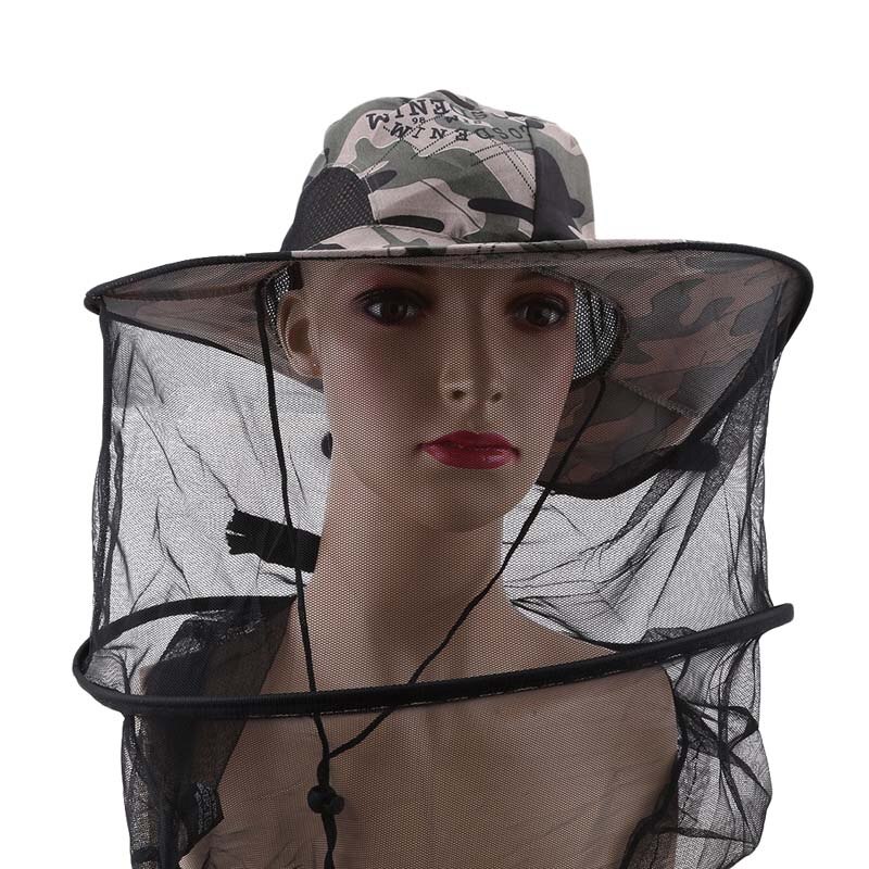 Camuflaje Anti Mosquito pesca con red de malla cabeza cubierta pescador apicultura antifaz de acampada cara proteger