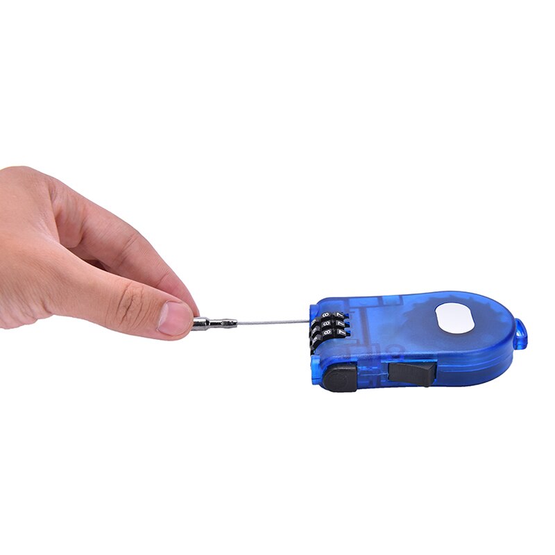 Portable Retractable Bike Bicycle Combination Cable Code Lock Helmet Luggage Safety 3 Digit Padlock Bicycle Rock Password Lock