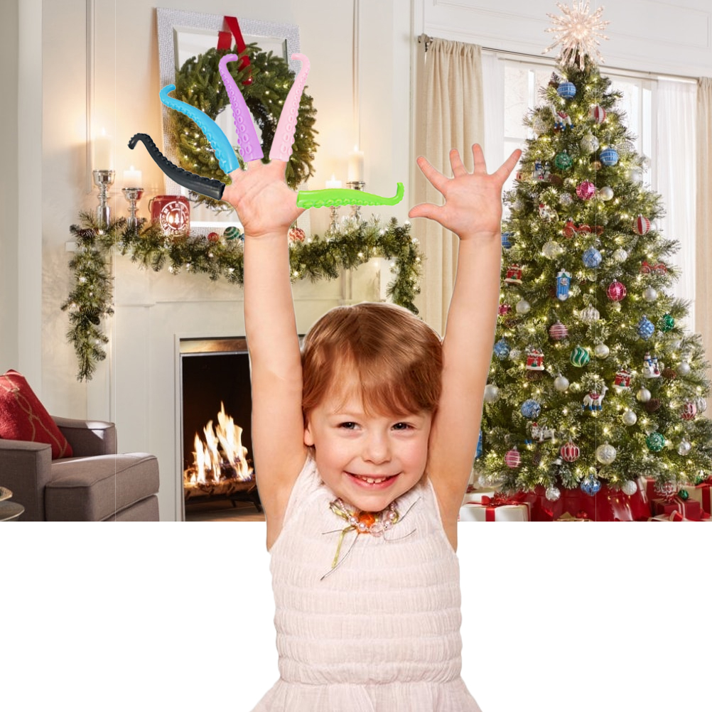 5Pcs creativo Halloween polpo tentacolo copertura delle dita giocattoli tentacoli dito giocattolo scherzo giocattoli per bambini per regali di natale