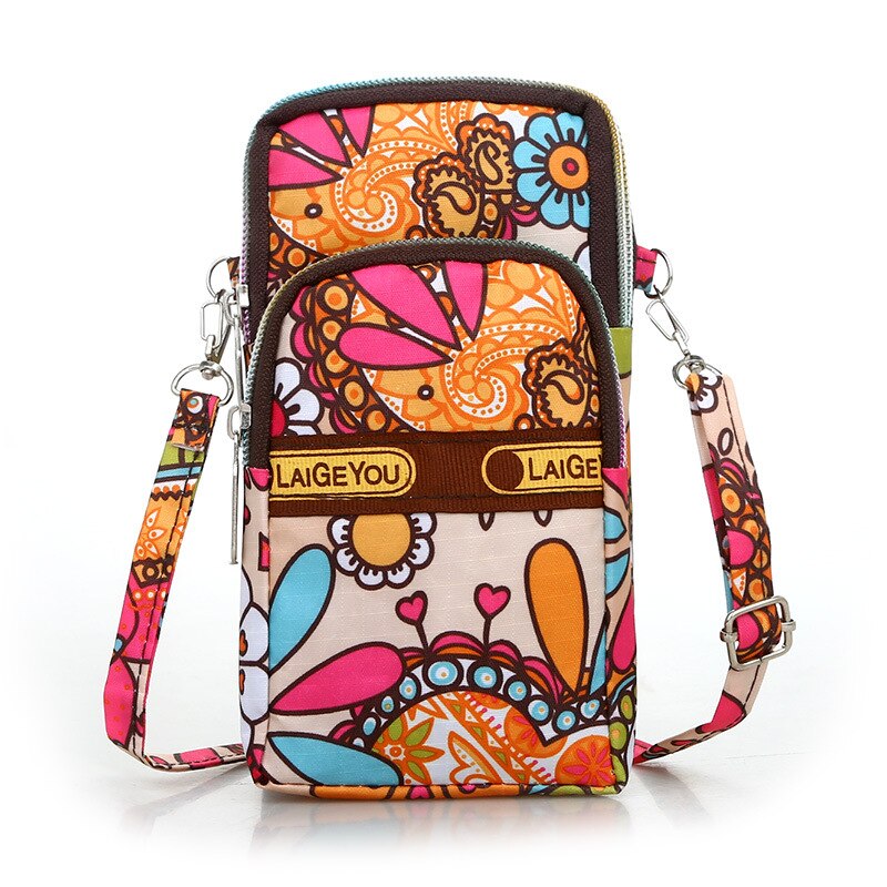 Sports Mobile Phone Bag Wrist Bag Arm Bag Shoulder Oblique Back Hanging Neck Bag Change Running Bag Purses and Handbags: Colorful big flower