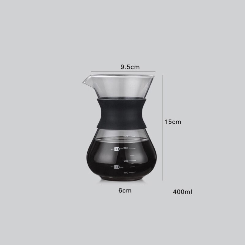 Taza de café de vidrio reutilizable, taza para café casera, cafetera hecha a mano, tetera con goteo de hielo, juego de café hecho a mano portátil: 400ML