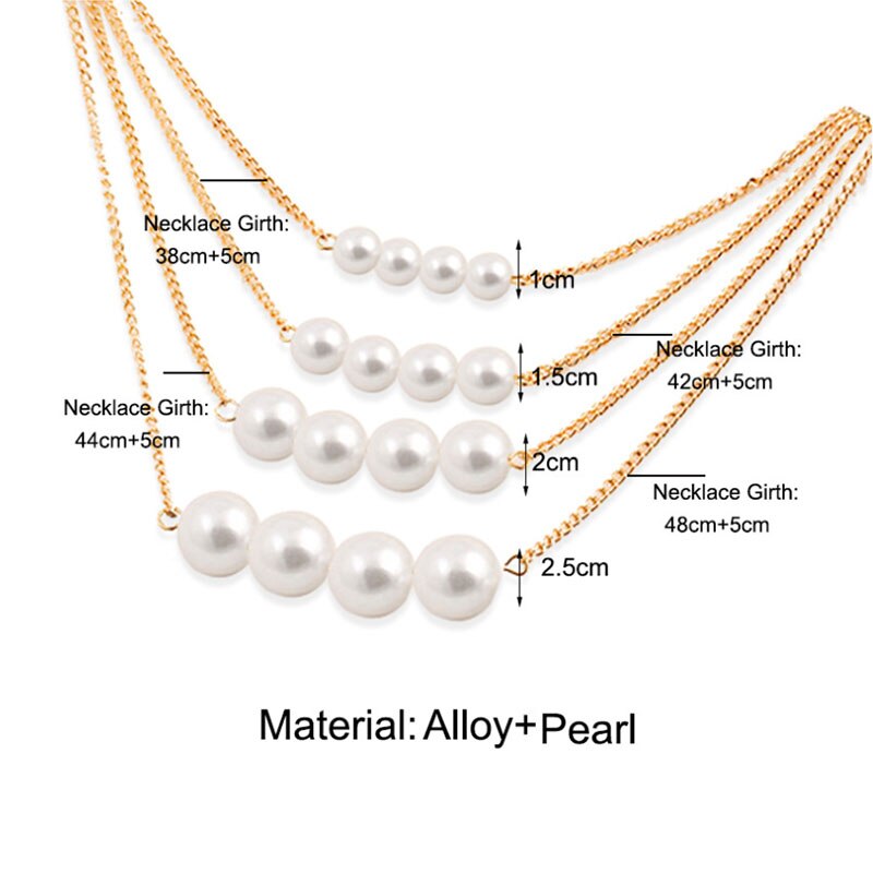Delysia König mehrschichtig künstliche perle halskette schlüsselbein kette zur Seite fahren kette