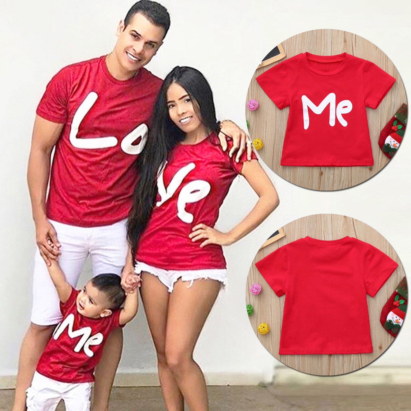 Valentine Brief Drucken T-shirt Tops Familie Kleidung Plus Größe Vintage Футболки T-shirts Kleinkind Baby Kinder Jungen Mädchen