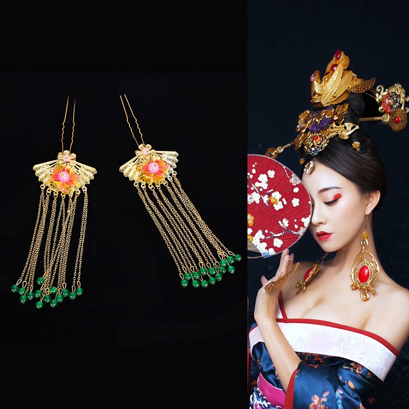 Qsj antiguo disfraz chino peluquería estilo antiguo imperial concubina Peluca de tocado: Hair 1