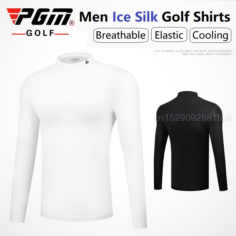 Golfklær til #39 solbeskyttelsesskjorte issilke tights langermet t-skjorte anti-uv treningsundertøy skjorter golf sportsklær