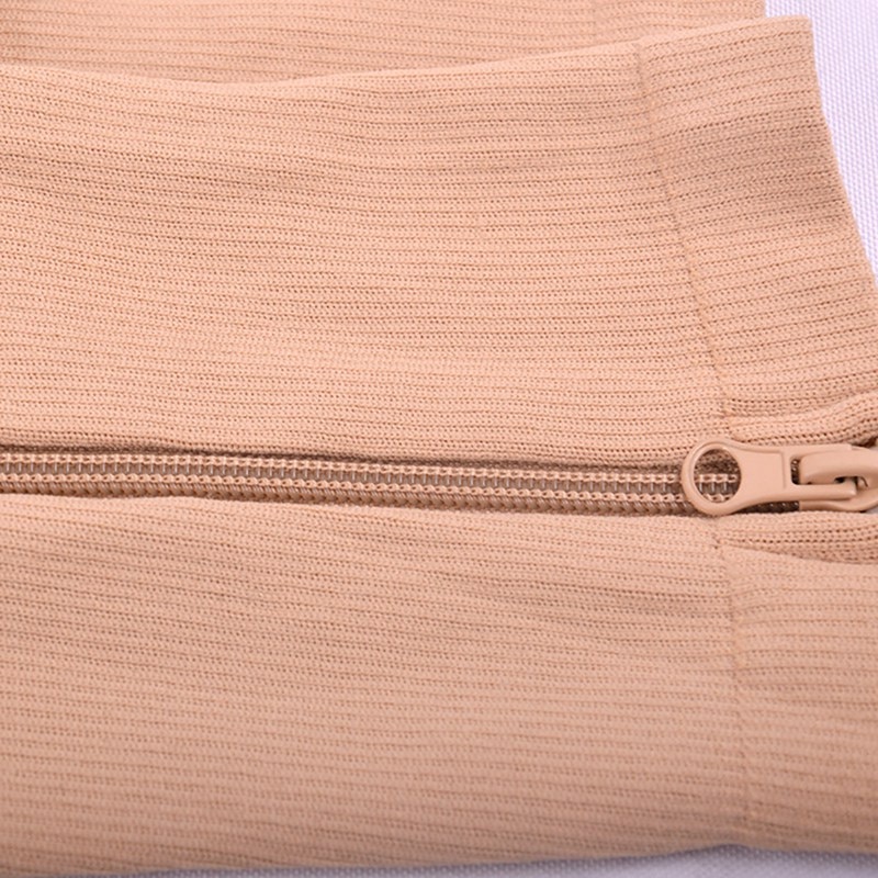 Unisex kompressionsstrumpor elastiska dragkedja ben stöder öppen tå knä strumpor vadben varicosity stöd elastiska strumpor  zl07