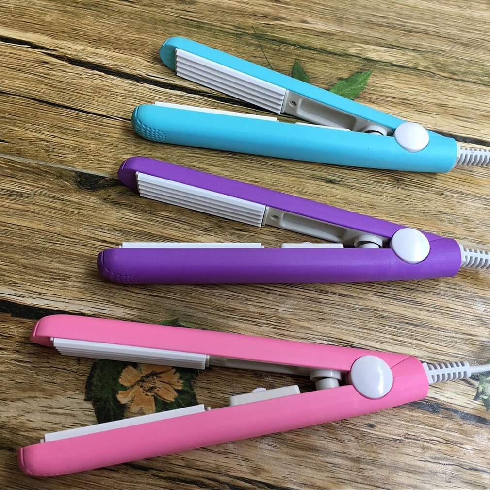 mini rettetang jern keramisk rette bølgeblikk krølltang stylingverktøy hårkrøll rosa lilla blå