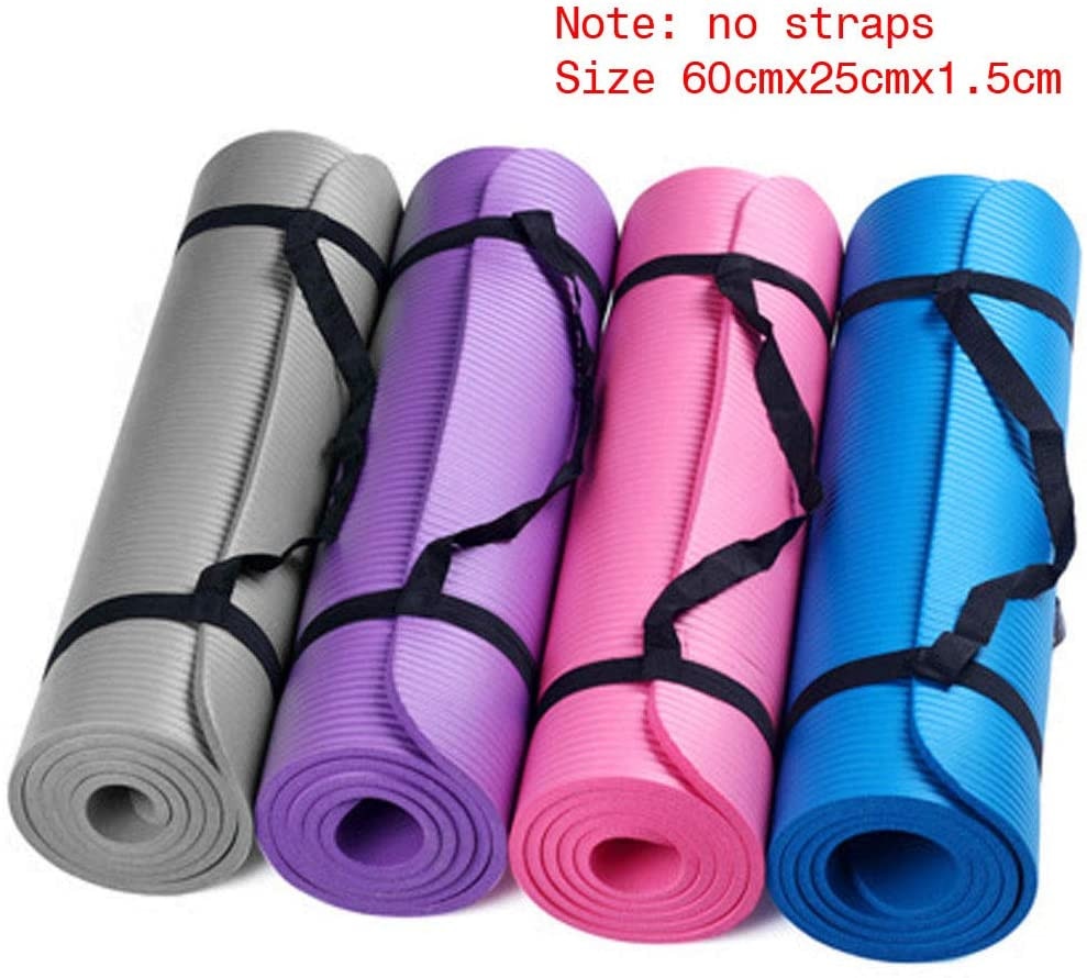 Yogamåtter lille 15 mm tyk og holdbar yogamåtte anti-glidende sportsfitness anti-glidemåtte for at tabe sig træningsudstyr