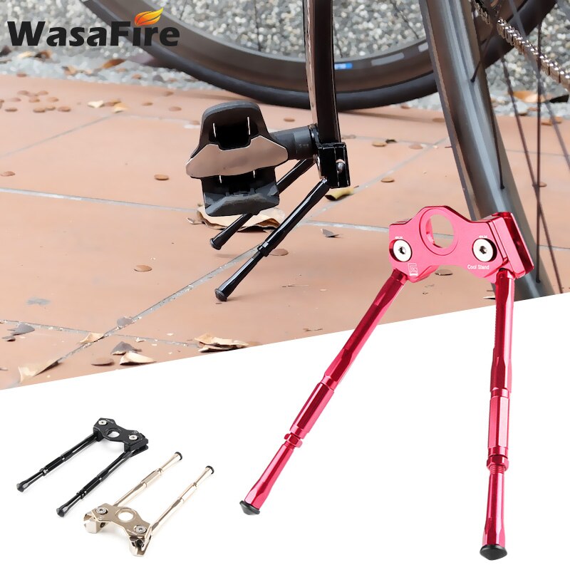 Adjustable Bicycle Crank Kickstand Alloy MTB Road Bike Crank Stand Pedal Cycling Parking Rack Support Stand Foot Brace