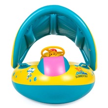 ab Sicherheit Baby Art Säuglings Schwimmen schweben Aufblasbare Verstellbare Sonnenschutz Sitz Stiefel Ring Schwimmen Schwimmbad aufblasbare spielzeug Strand