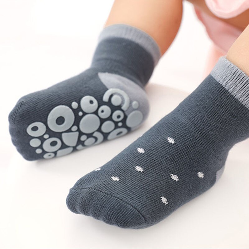 5Pairs/Set Letter Print Newborn Baby Socks Non-slip Rubbe Soled Boy Girl Socks Spring Infant Toddler Floor Socks