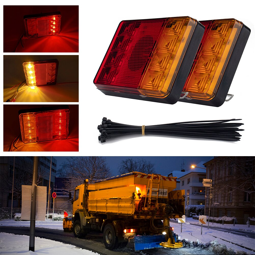 8 LED Taillight Rear Indicator Light Brake Stop Lamp for Boat Truck Trailer Waterproof Taillight Truck Light 2pcs