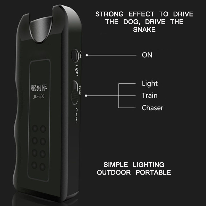 Ultrasonic Dog Chaser Stop Aggressive Animal Attacks Repeller Flashlight Dog Training Supplies LED Light