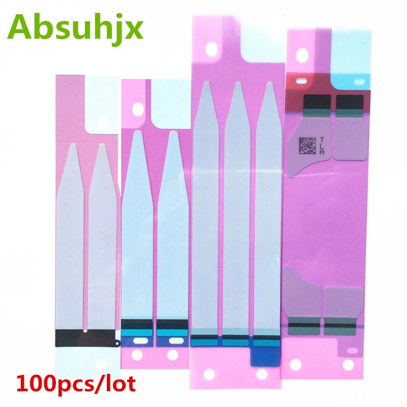 Absuhjx 100pcs Battery Sticker for iPhone 6 6S Plus 7 7P 3M Adhesive Double Tape Pull Trip Grue X XS Max XR 8P 5S 11 12 13 Pro