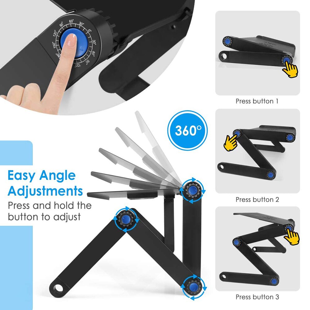 Ergonomic Laptop computer desk, adjustable laptop bed table, portable laptop workstation laptop stand reading rack, TV bed tray