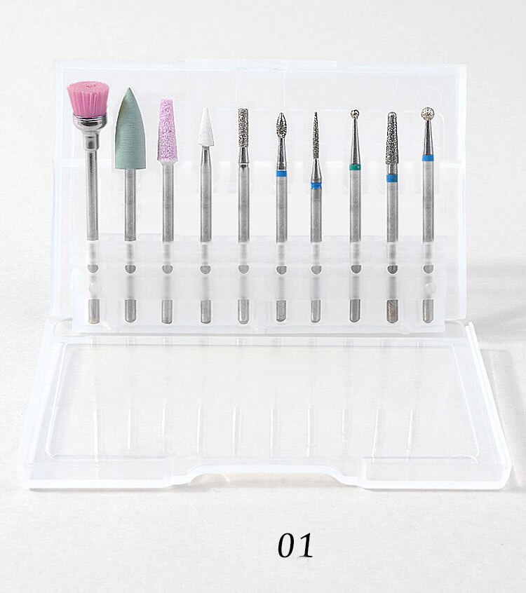 10 Stks/doos Nail Cone Tip Keramische Boren Elektrische Cuticle Schoon Rotary Voor Manicure Pedicure Slijpen Hoofd Sander Tool: ZH01