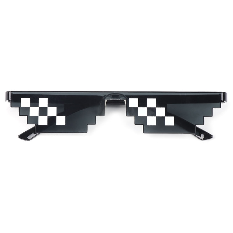 Thug Life Bril Met Het Glazen Pixel Vrouwen Mannen Zwart Mozaïek Zonnebril Veilig Eco-Vriendelijke Abs Zonnebril