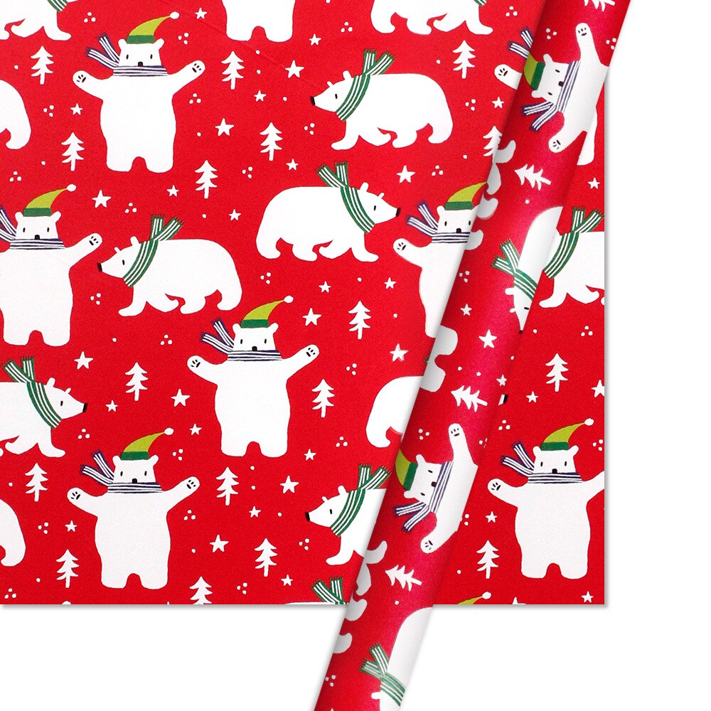 Omslagspapper bestruket papper isbjörn tecknad silkespapper prickad låda blomma scrapbook papper 50cm *76cm