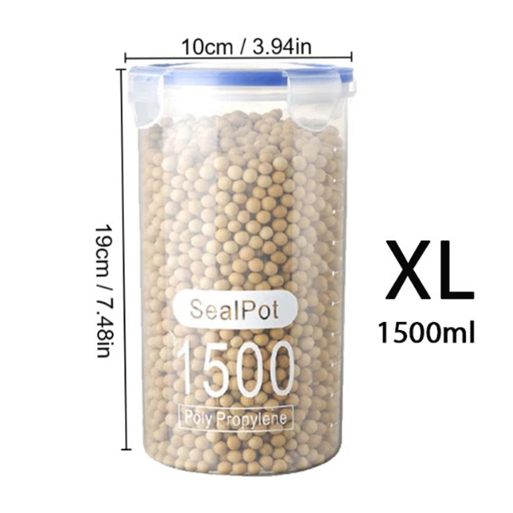 3PCS Sealed Kitchen Food Storage Canisters Transparent Large Capacity Grain Fresh Preservation Box with Sca: Default Title