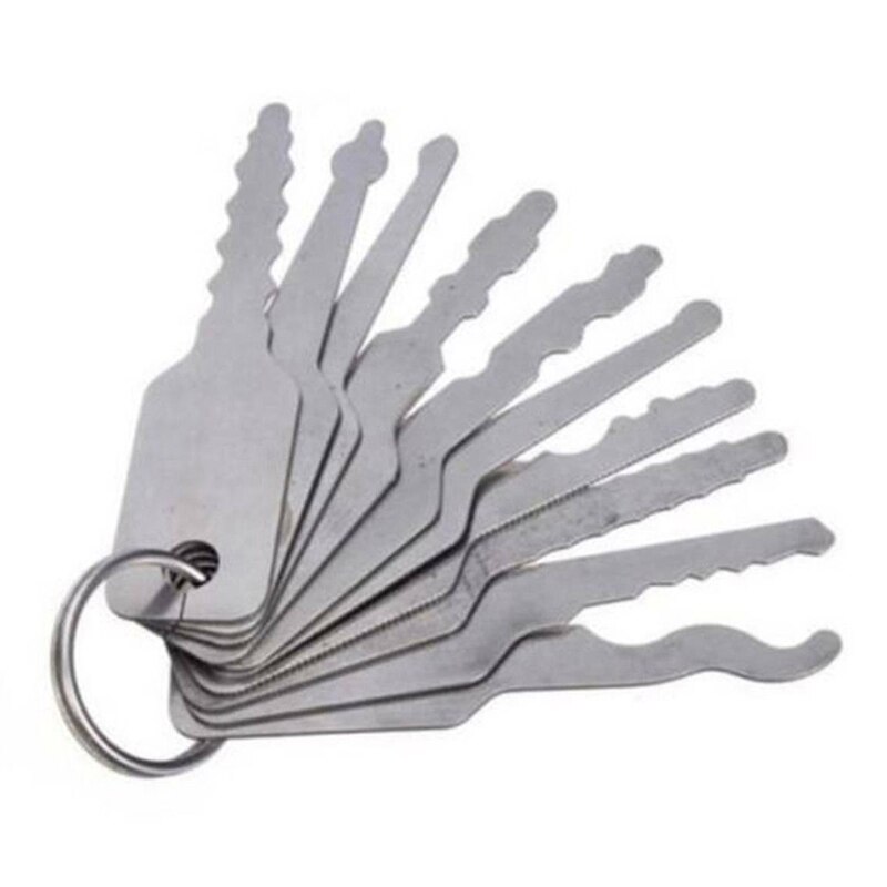 Stainless Jiggler Keys Dual Sided Auto Repair Accessories Kit Car Unlock Lock Open Tool 10Pcs/Set
