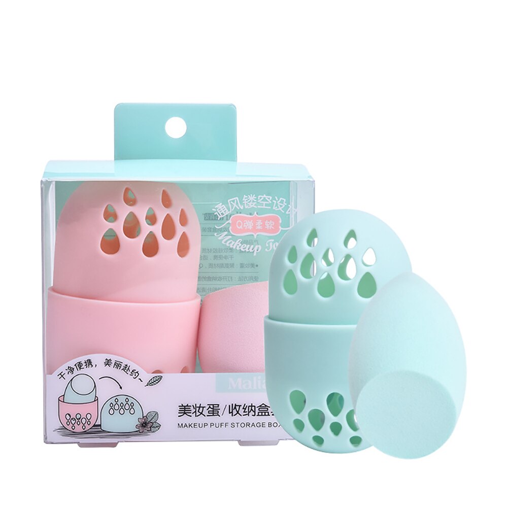 Esponja de silicona para maquillaje, soporte de esponja para maquillaje, caja de secado de huevos, portátil, suave, de silicona, caja de esponjas, 1 paquete