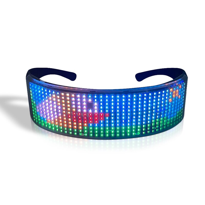 LED Bluetooth lunettes électroluminescentes APP téléphone Mobile connexion contrôle dynamique émettant de la lumière multi-langue