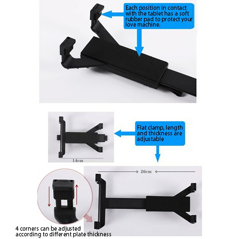 Justerbar bil nakkestøtte tablet holder montering stativ beslag universal tablet pc stand holder til telefon tablet pc gps dvd lcd tv
