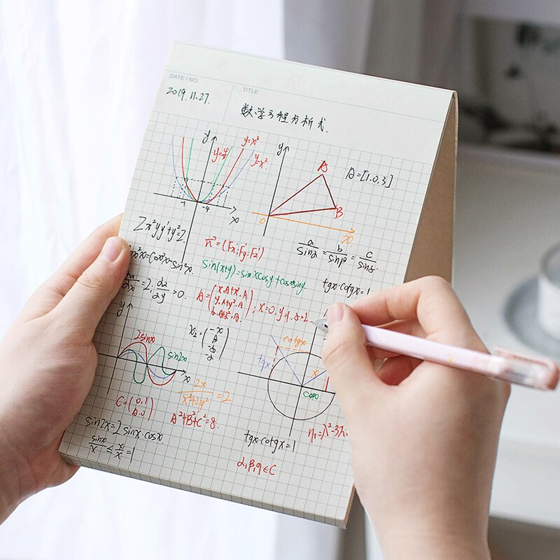 A5 B5 simple style kraft paper thickened blank grid graph paper drawing writing blank multipurpose notebook school office supply