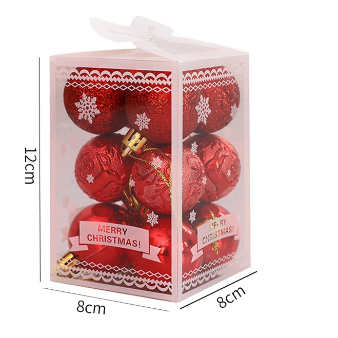 12pcs Christmas Tree Xmas Balls Decorations Baubles Party Wedding Ornament Christmas Party Hanging Ball Year: B