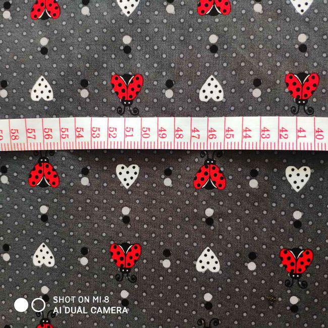 50*140Cm Plain Weave Katoen Cartoon Liefde Lieveheersbeestje Gedrukt Stof Patchwork Doek Diy Naaien Quilten Handwerk Zak Beddengoed: Default Title