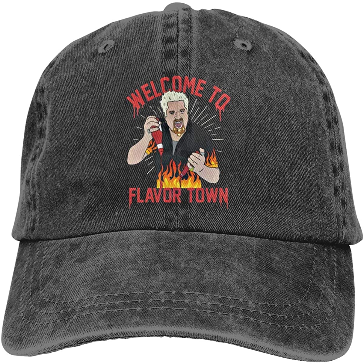 Guy fieri welkom bij flavortown volwassen cowboyhoed cool verstelbare pet zwart: Default Title