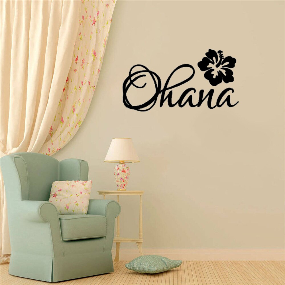 Ohana Wall sticker Family Hawaiian Wall Decal for kids rooms decor Beach Decals Bedroom home Decor Vinyl HY814