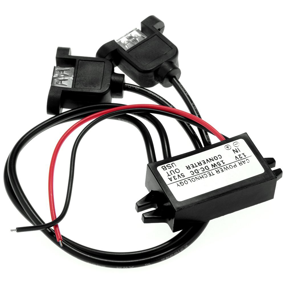 Inverter 12v to 5v dc spændings transformer 3a usb dual port konverter