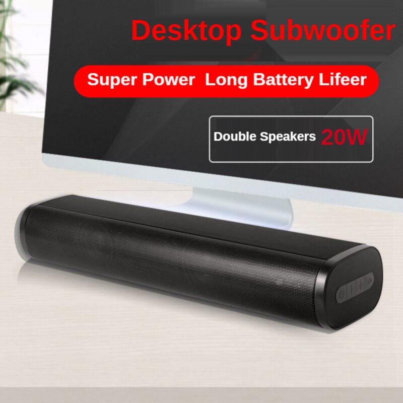 Draadloze Bluetooth Speaker 20W Soundbar Computer Luidsprekers Surround Stereo Subwoofer Voor Desktop Tv Thuisbioscoop Systeem Klankkast