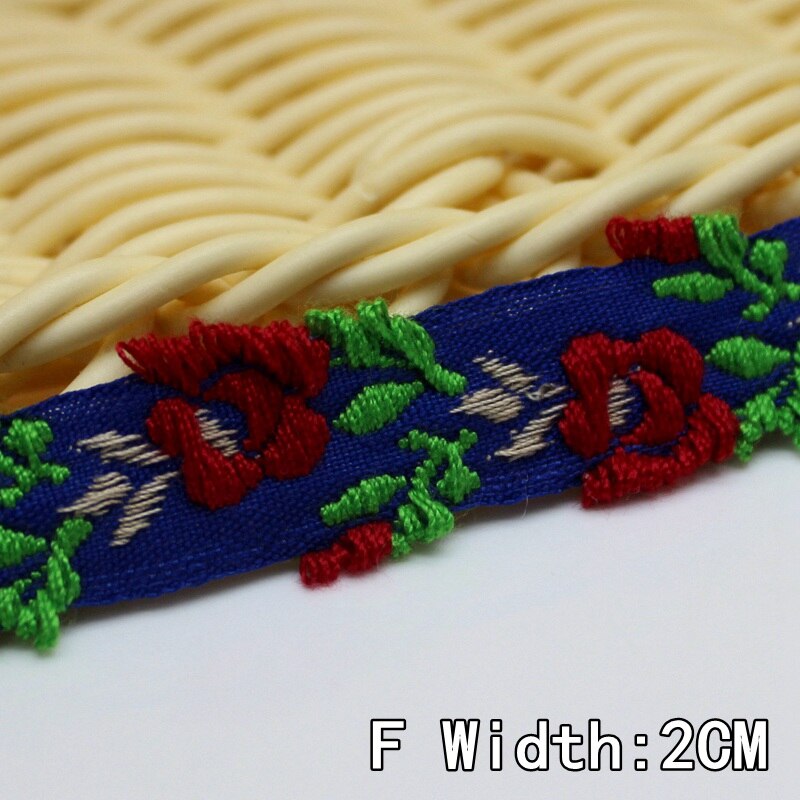 2 yards/lot japon doux Kawai style fille cheveux boucles d'oreilles et un chapeau de paille garni dentelle tissé jacquard sangle bricolage Zakka ruban: F 2CM